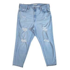 Levi's 20W Plus Size High Rise Mom Jeans Womens Light Wash Distressed Tapered